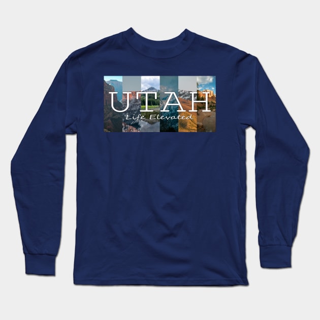 Utah Mountain Collage Long Sleeve T-Shirt by stermitkermit